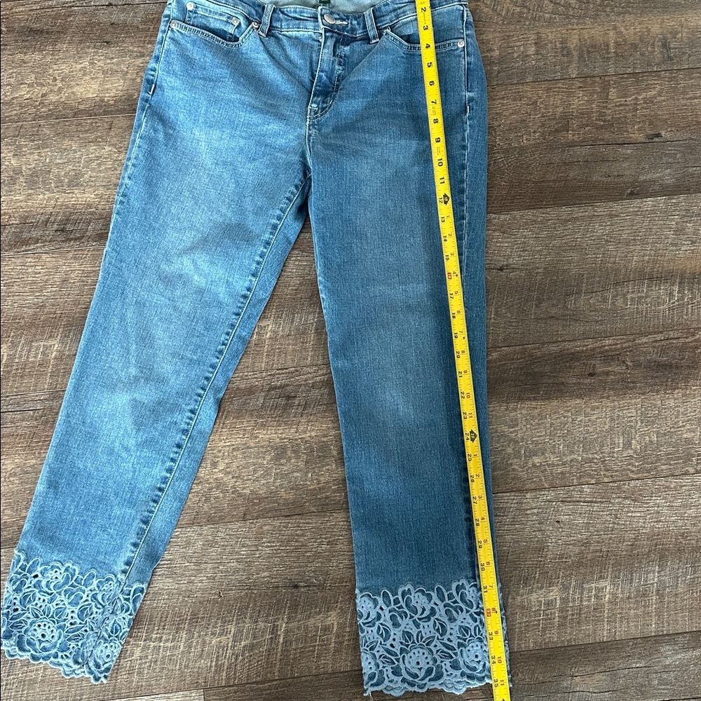 Ralph Lauren premier straight Cropped Jeans with embroidered Detail - Picture 10 of 12